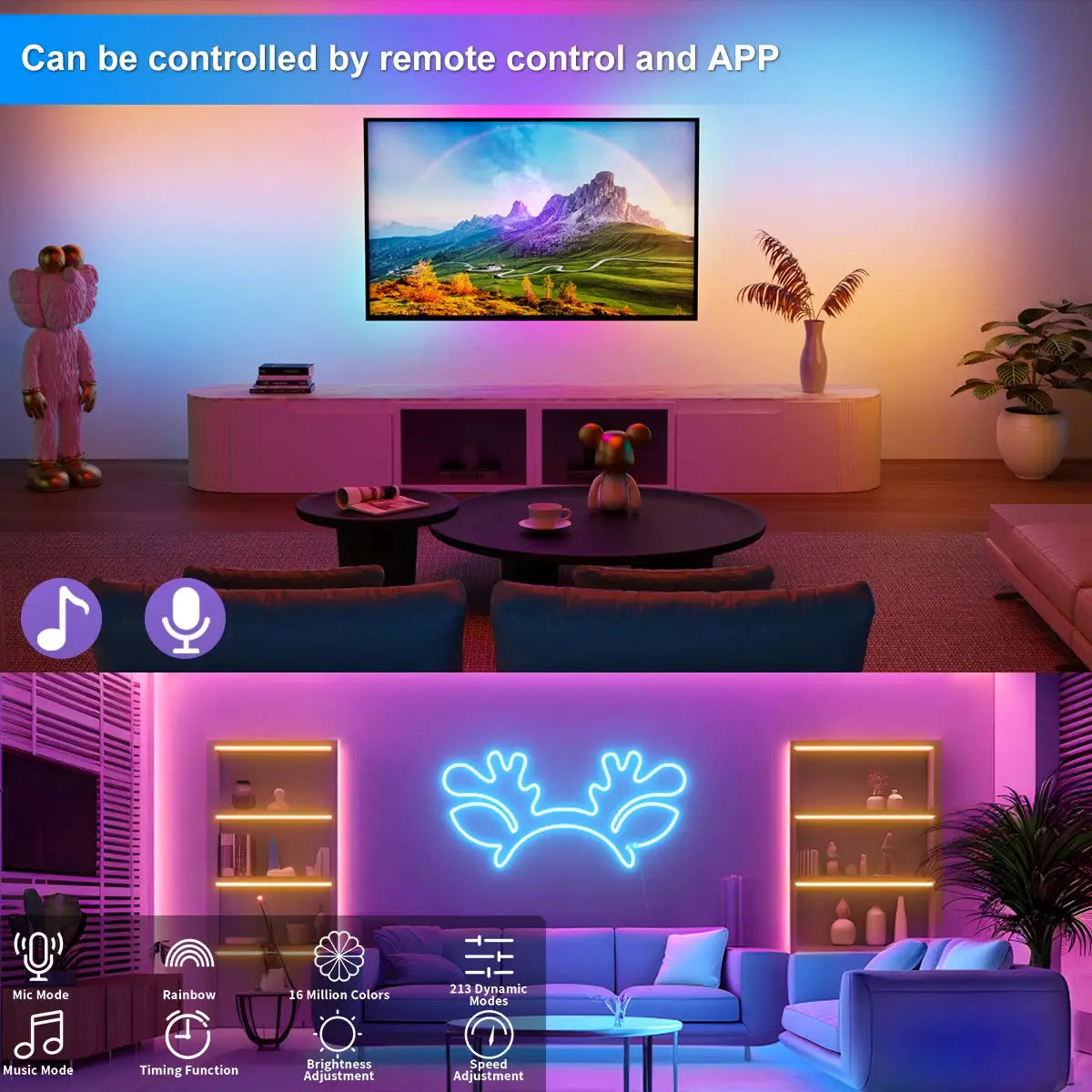 5V RGB IC Neon LED Strip Light USB Waterproof Flexible 1M 2M 3M 5M 10M With Bluetooth Remote Control For Home Decor
