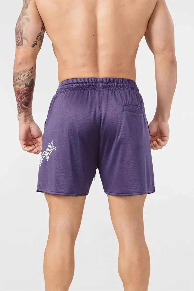 Simples Market Trend men's purple mesh quick-dry beach swim shorts, loose fit