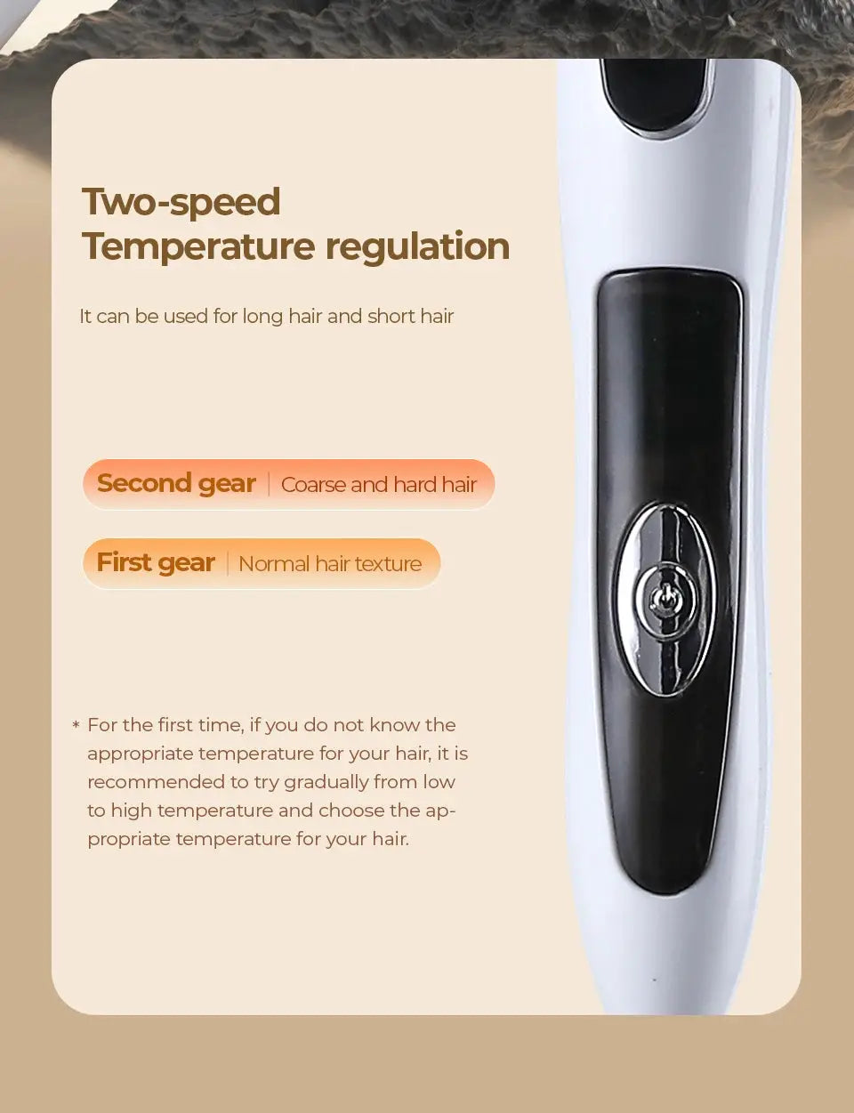 Simples Market curling iron, white with black control, 0.51-inch ultra-fine barrel, two-speed temperature regulation
