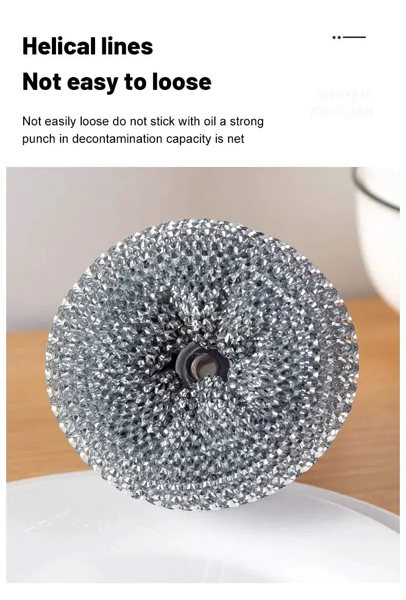 Dishwashing scrubber disc; stainless steel, textured abrasive surface