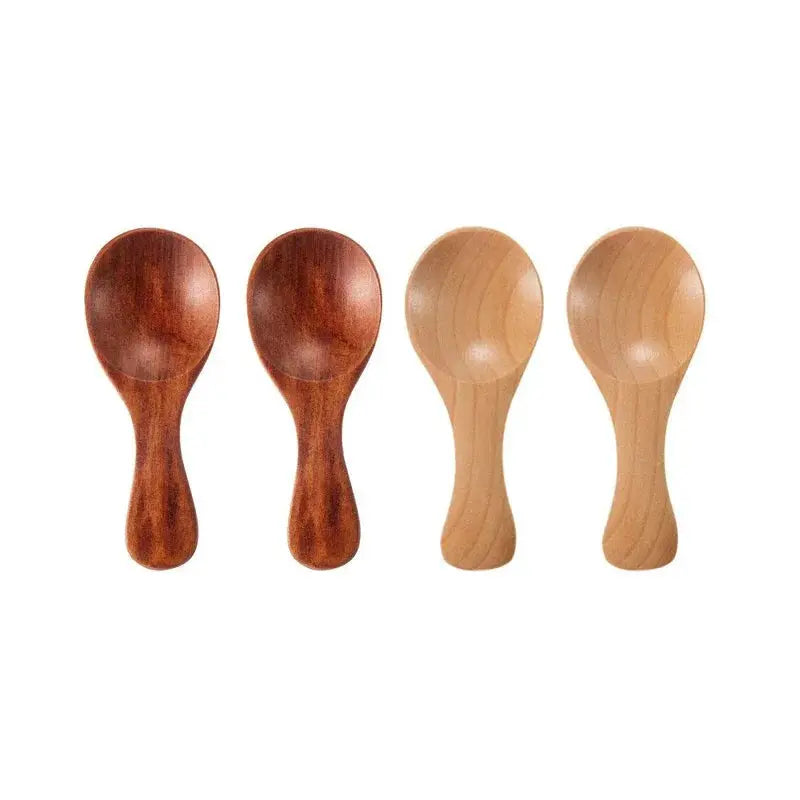 TimberNest Mini Wooden Spoon Set 4 Pieces For Sugar Coffee Tea And Spices Precision Scooping