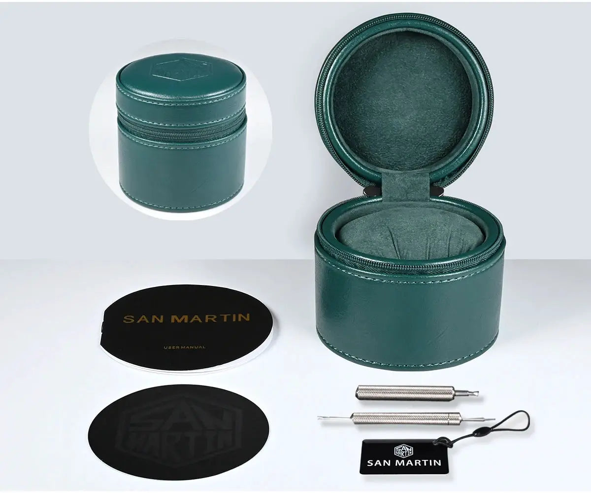 San Martin diver watch, 39.5mm NH35 automatic with Milanese bracelet, 200m water resistant, luminous