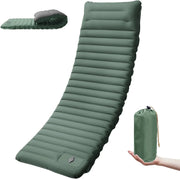 Simples Market camping sleeping pad, green, extra-thick 4-inch self-inflating mat with carry bag