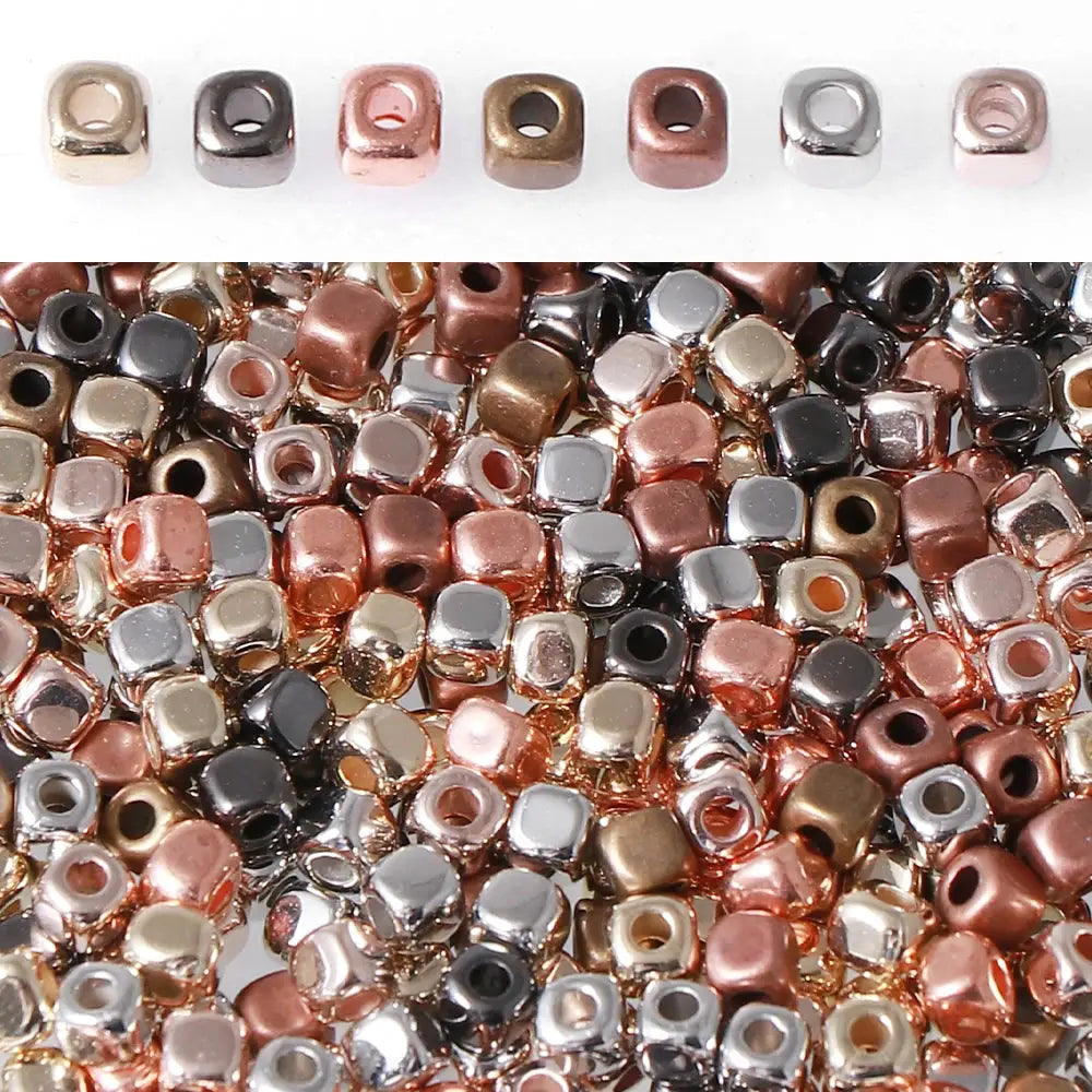 800 Pieces CCB Beads Square With Rounded Corners 3mm Mixed Color For DIY Jewelry Necklace Bracelet Earrings Making