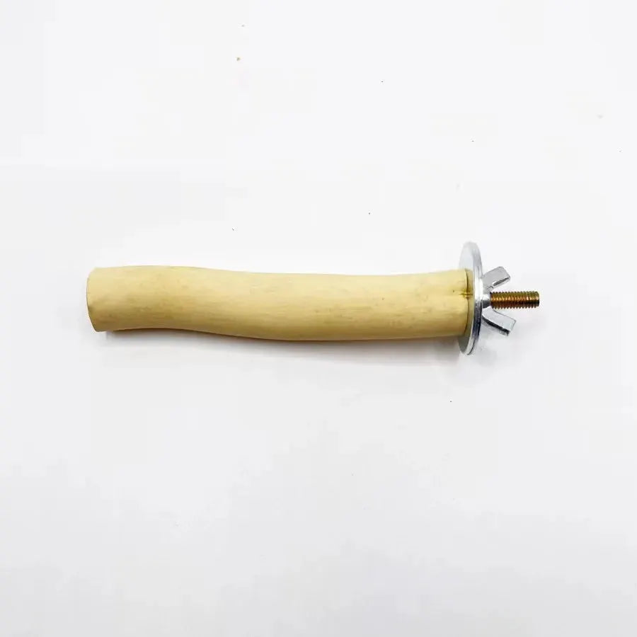 Natural parrot wood fork branch perch with metal mounting bolt for bird cage; Simples Market