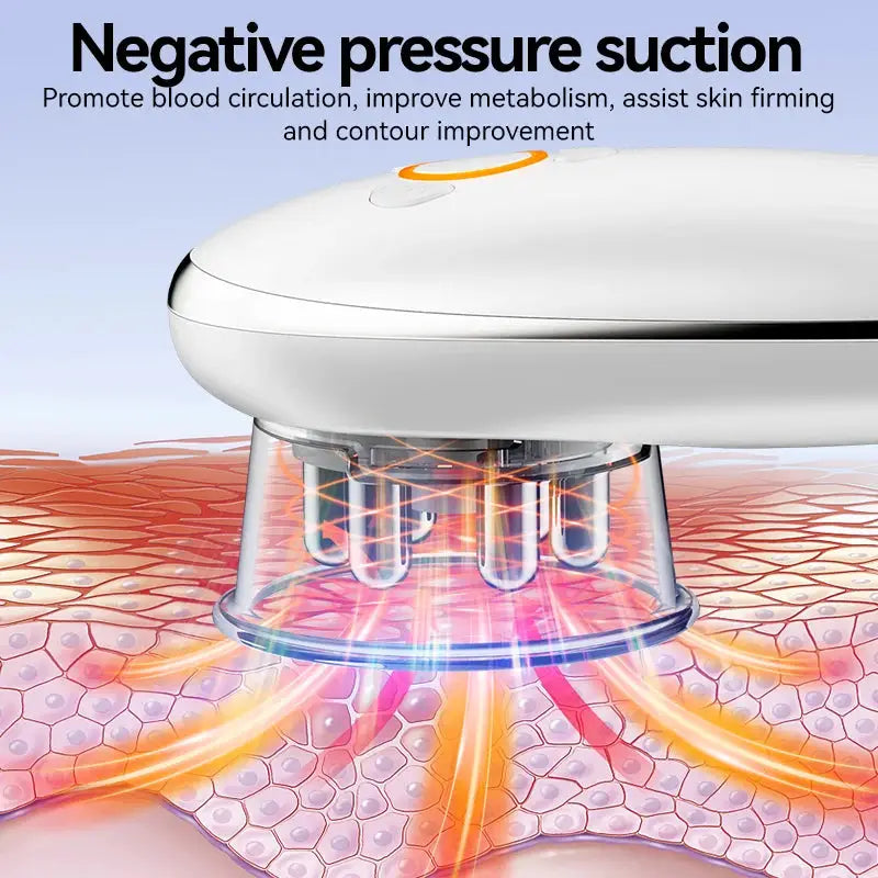 Face & Body Sculpting Massager in white with negative-pressure suction for cellulite and fat burning