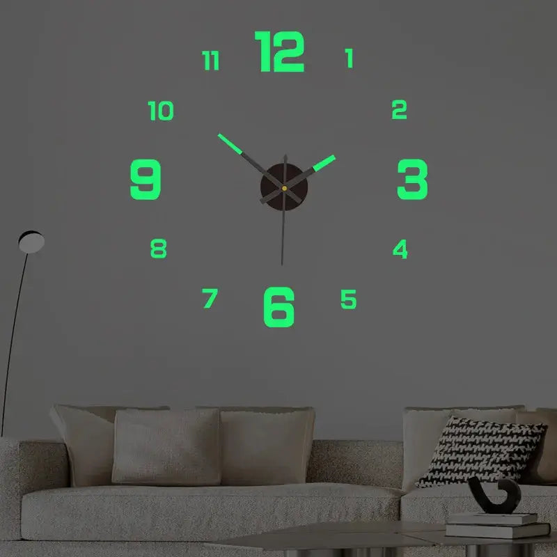 Luminous Digital Clock DIY Stereoscopic Wall Clock by Simples Market with neon green numerals