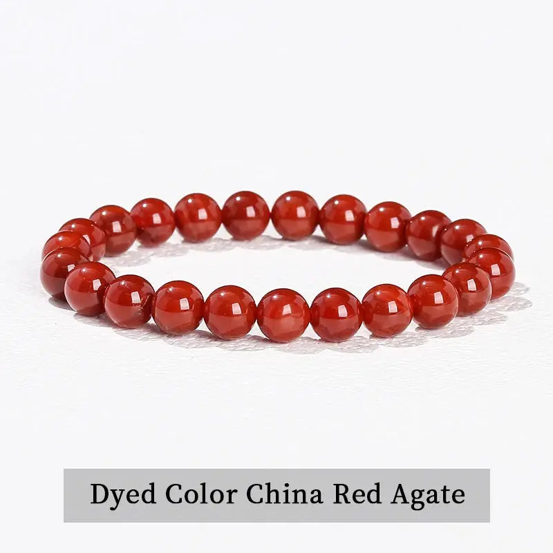 JD Natural Stone Beads Bracelet Amethyst Tiger Eye Crystal Quartz Agate Unisex Bangle Reiki Healing Jewelry Gift