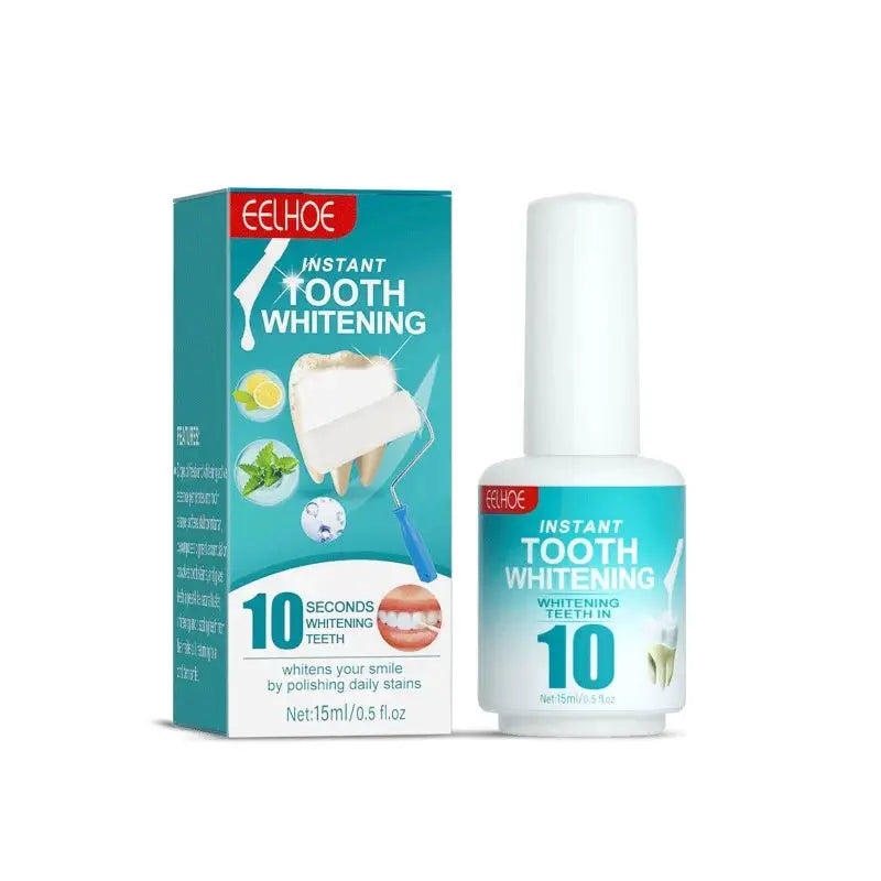 Celhoe instant tooth whitening box and bottle, turquoise packaging, 15 ml