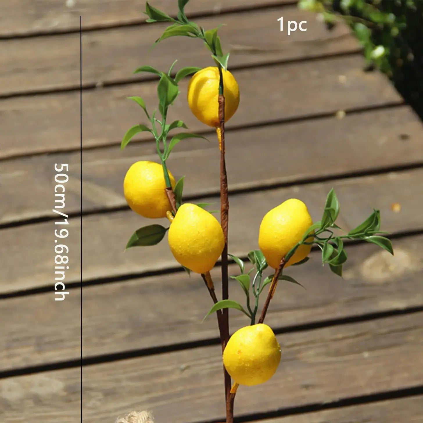Luxury Lemon Fruit Branch With Green Leaves Artificial Flowers For Home Decor And Photography Props Realistic Fake Plant
