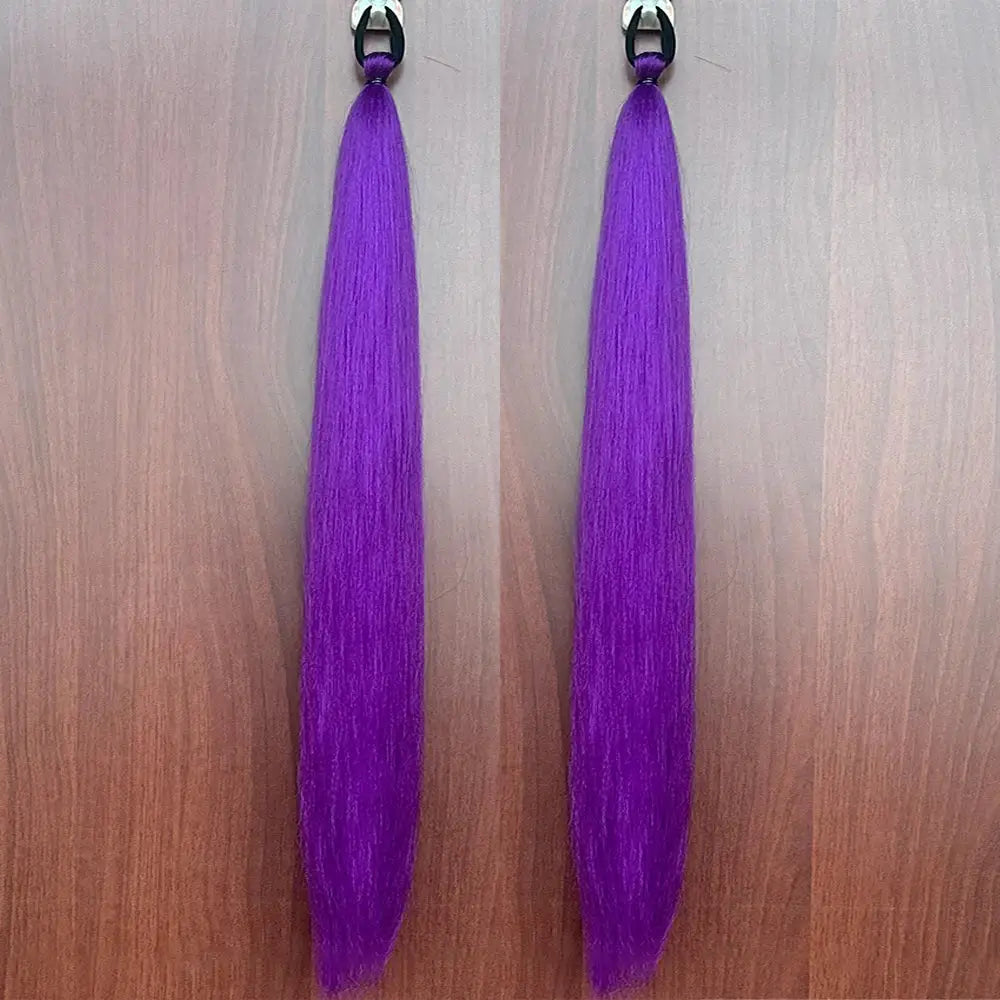 Synthetic Straight Ponytail Extensions 2 Pack With Elastic Hair Tie Colorful Braiding Hair Accessories For Women