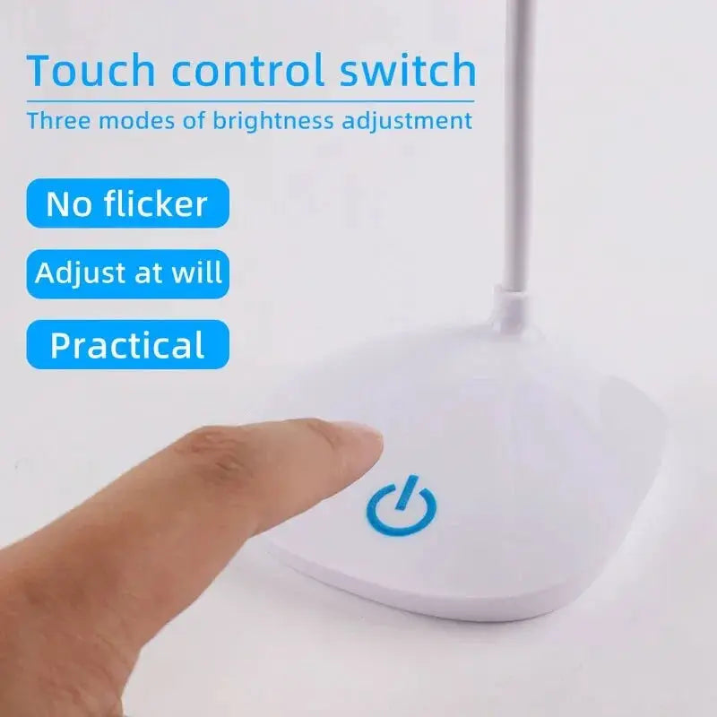 LuminaTech LED Desk Lamp USB Rechargeable Eye Protection Adjustable Brightness Desktop Light For Reading And Study