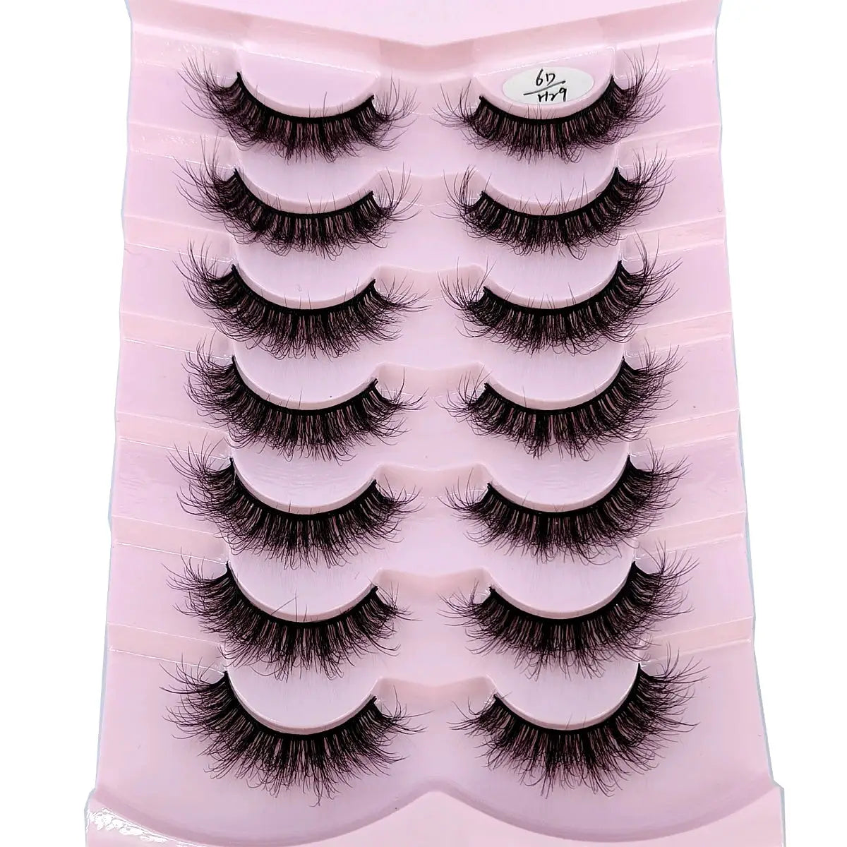 HBZGTLAD 7 Pair Faux Mink Lashes Fluffy Natural Look False Eyelashes Volume Wispy Crossed Thick Fox Eye Cat Eye
