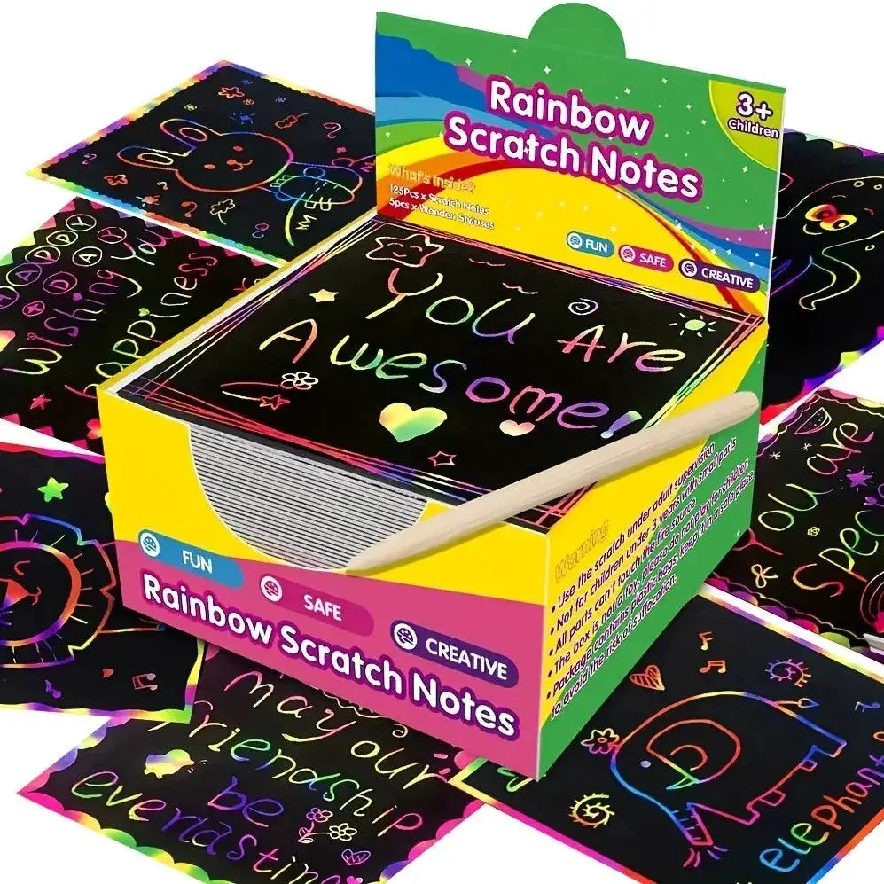Dazzling Scratch Painting Art Kit For Parent Child Interactive Toy With Note Cards Handmade Painting