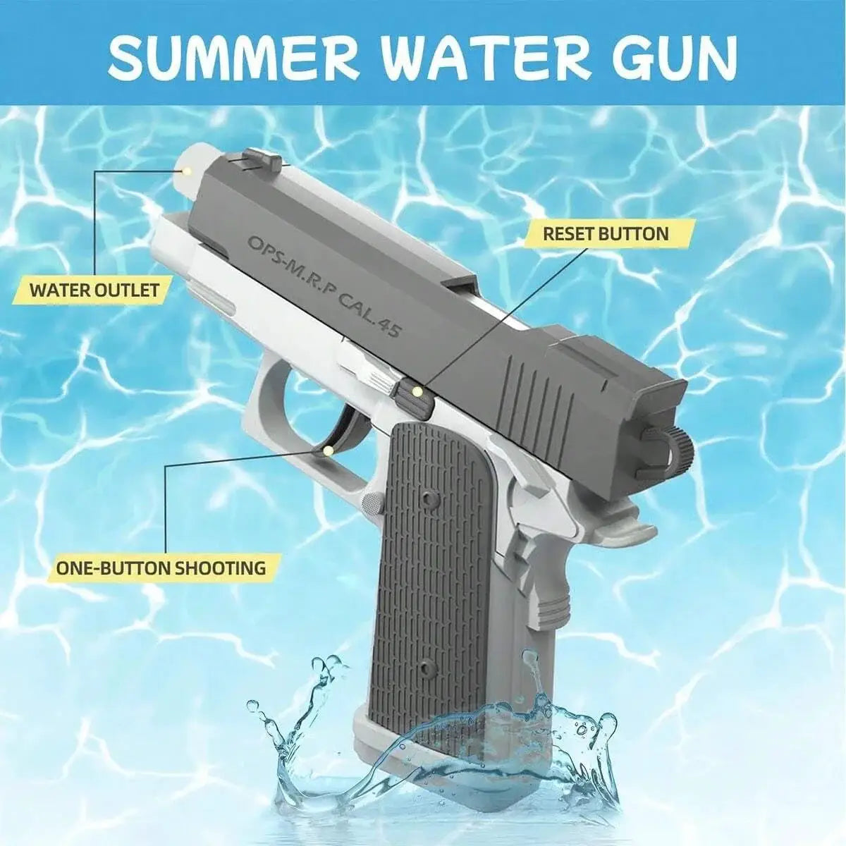 M1911 Water Gun Pistol Toy Squirt Gun For Summer Pool Beach Outdoor Games Water Blaster Suitable For Kids And Adults