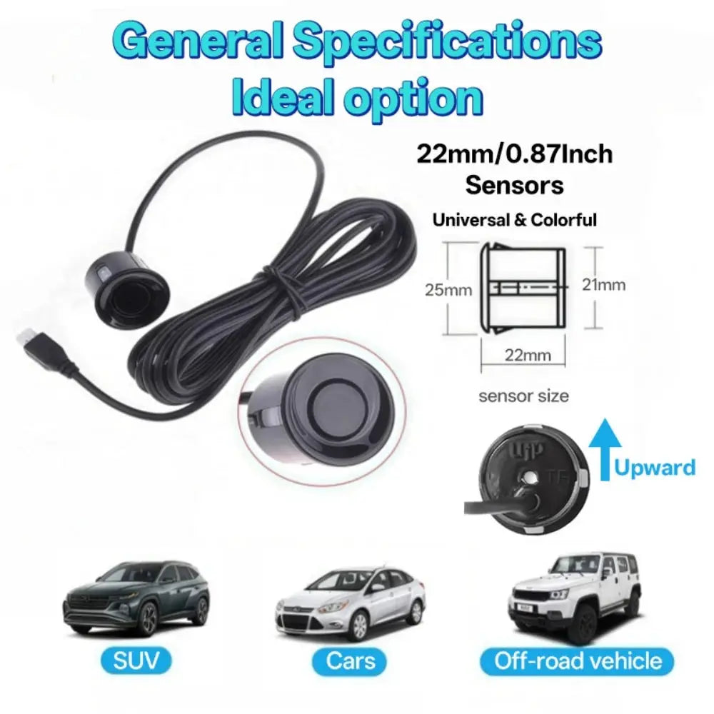 Simples Market Hippcron Car LED Parking Sensor Kit with 4 22mm sensors and 8 color options