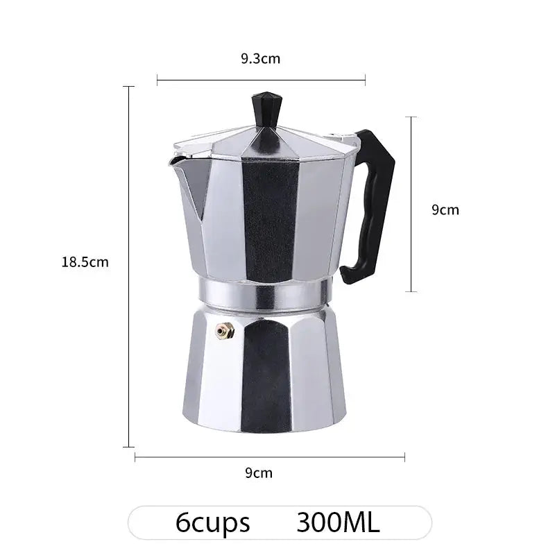 Velare Aluminum Moka Pot Octagonal Italian Espresso Coffee Maker For Home Office Travel Camping