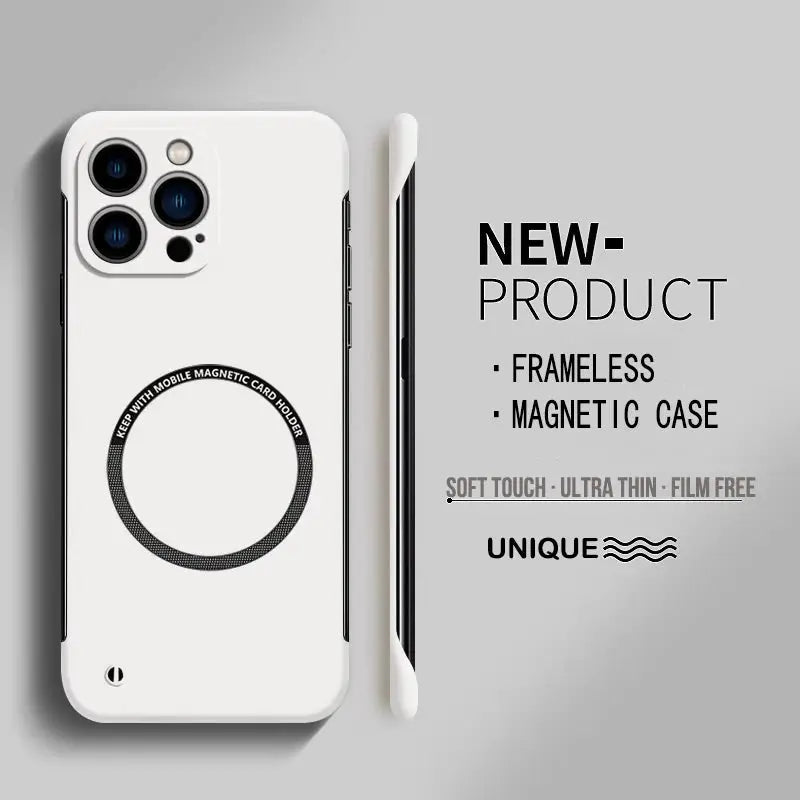 NovaCase Ultra Thin Matte Magnetic Frameless PC Case For iPhone 17 Pro Max 16 15 14 Plus Ultra Thin Protection