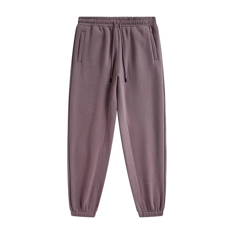 ZODF Trendy fleece sweatpants, mauve unisex joggers with drawstring waist and elastic cuffs