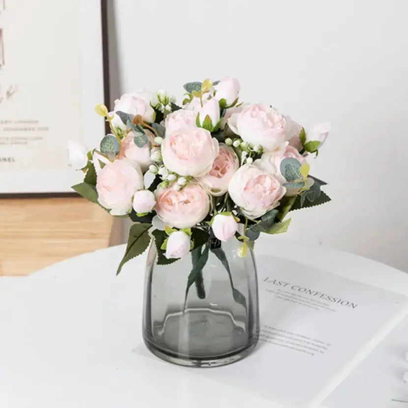 30cm Artificial Silk Peony Bouquet For Home Decor Wedding Centerpieces Vase Decoration Props