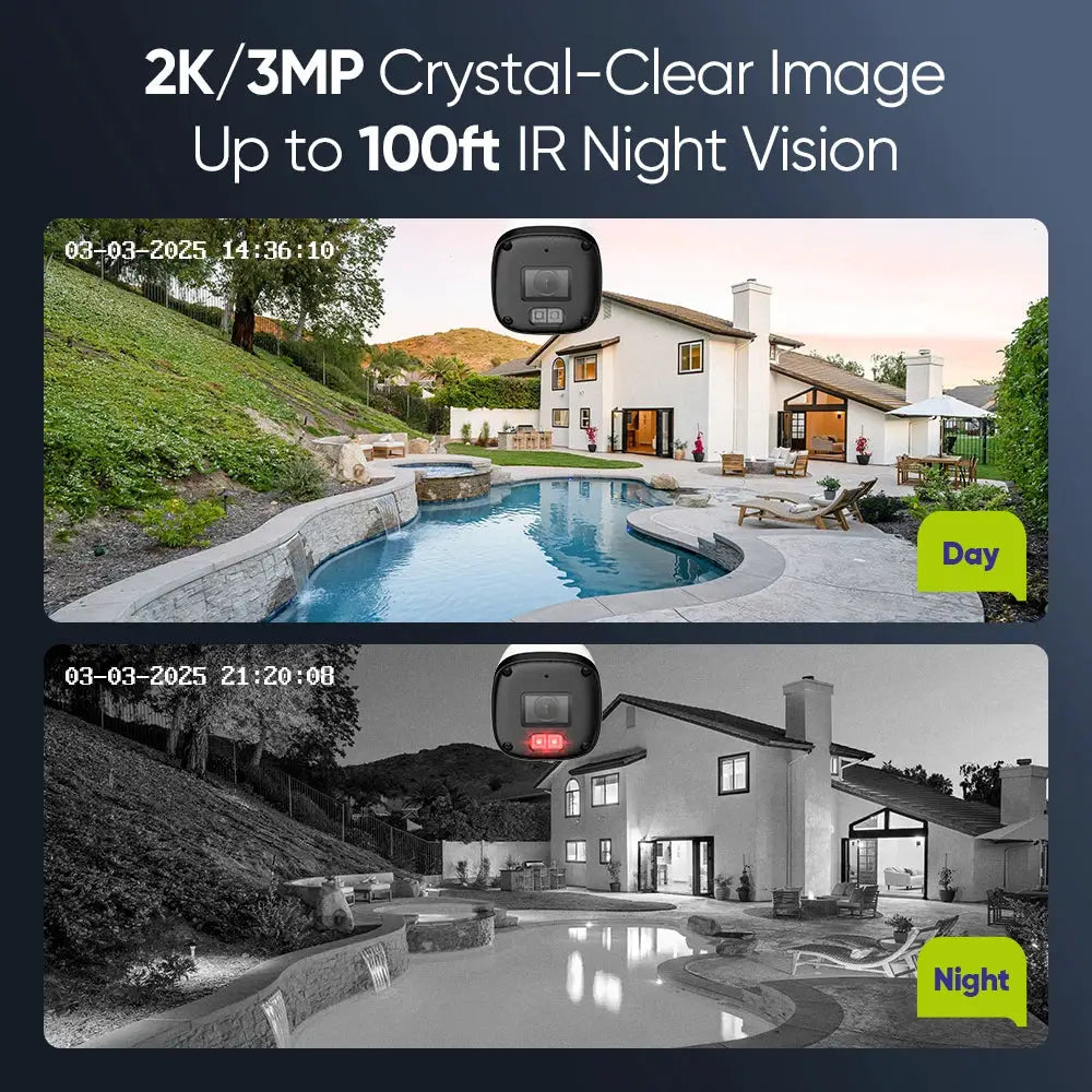 SANNCE 8CH NVR 3MP security camera system with 4 PoE IP cameras, 24/7 recording, day/night vision, Simples Market