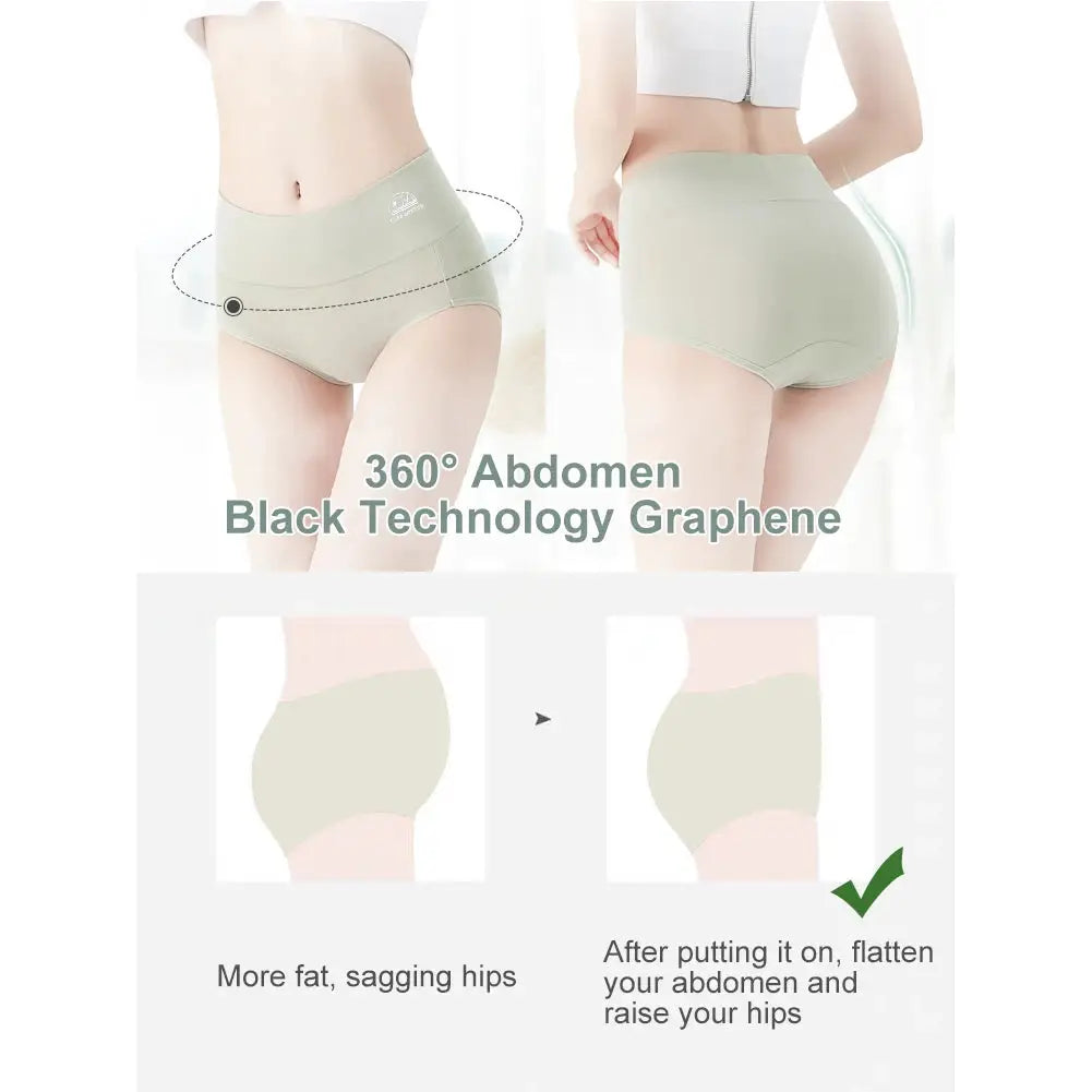 5-pack women's cotton high-waisted underwear by Simples Market, tummy control and butt lift, graphene antibacterial.