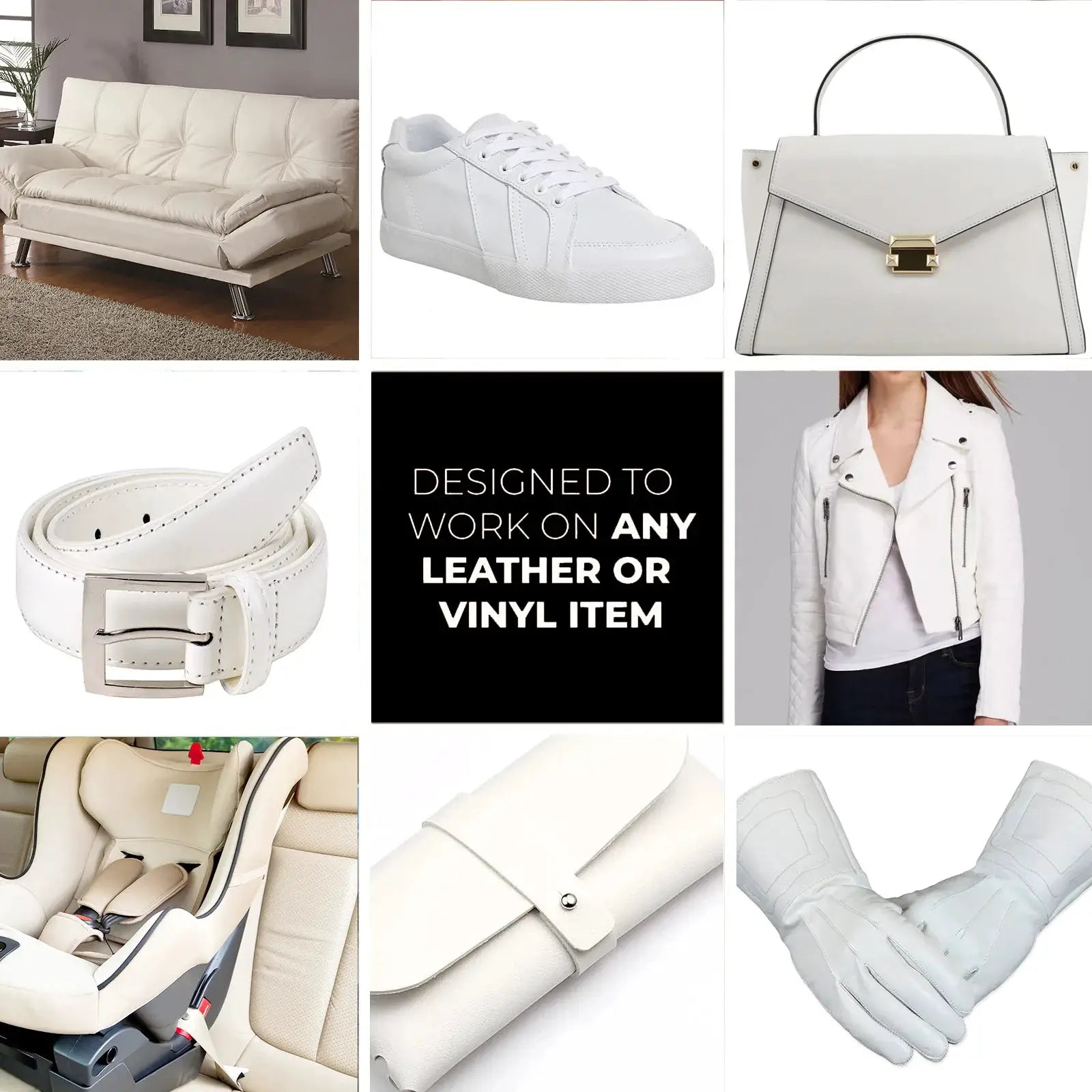 20ml car leather repair paste filler in white; repairs leather and vinyl on sofa, bag, jacket, belt, car seat