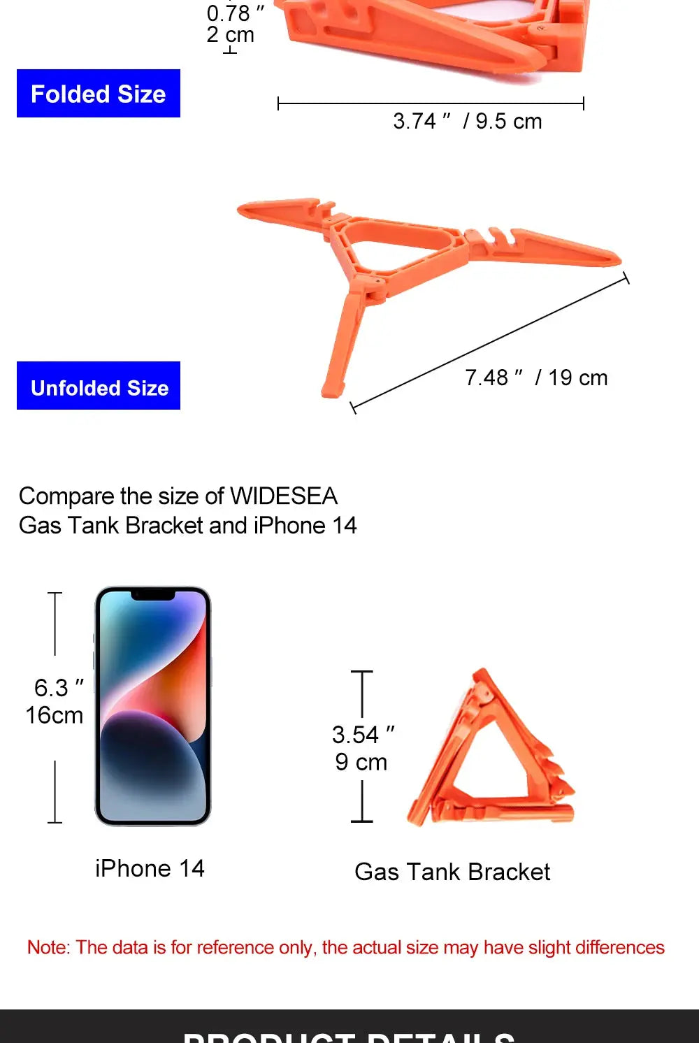 Gas tank bracket foldable orange plastic stand for outdoor stove canisters by Simples Market.