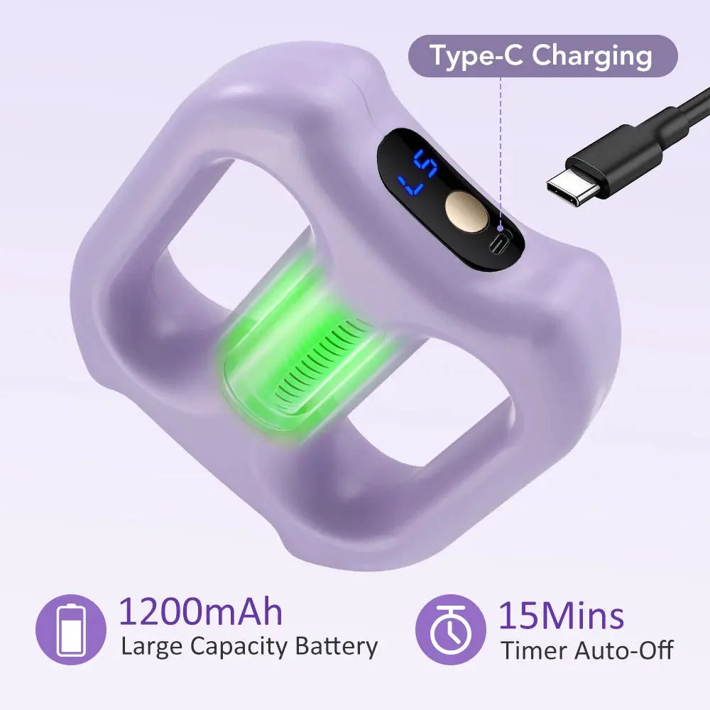 Simples Market Portable Vibration Dual-Ring Fascia Massager, purple, Type-C charging, 1200mAh battery