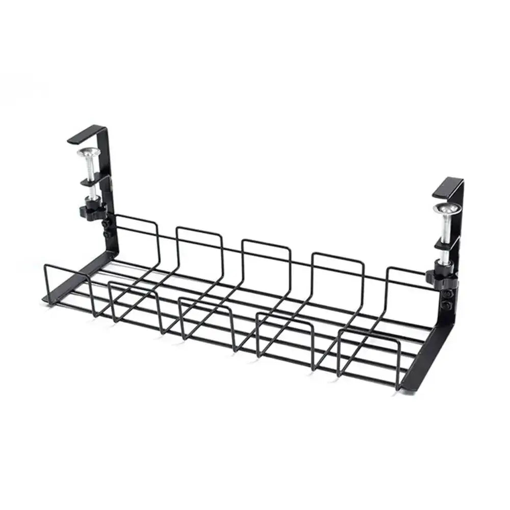 Metal Under Desk Storage Rack And Cable Management Tray No Punching Wire Organizer For Home Office