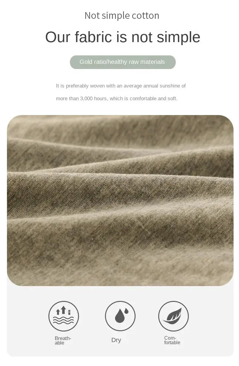 Simples Market 3-piece cotton women’s high-waist panties in beige fabric texture, breathable and soft