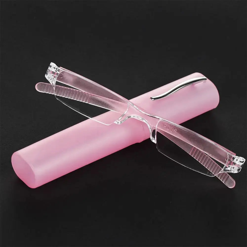 Elegant Reading Glasses Metal Frame Ultra Thin Design Lightweight Portable Mini Eyewear For Men And Women With Case