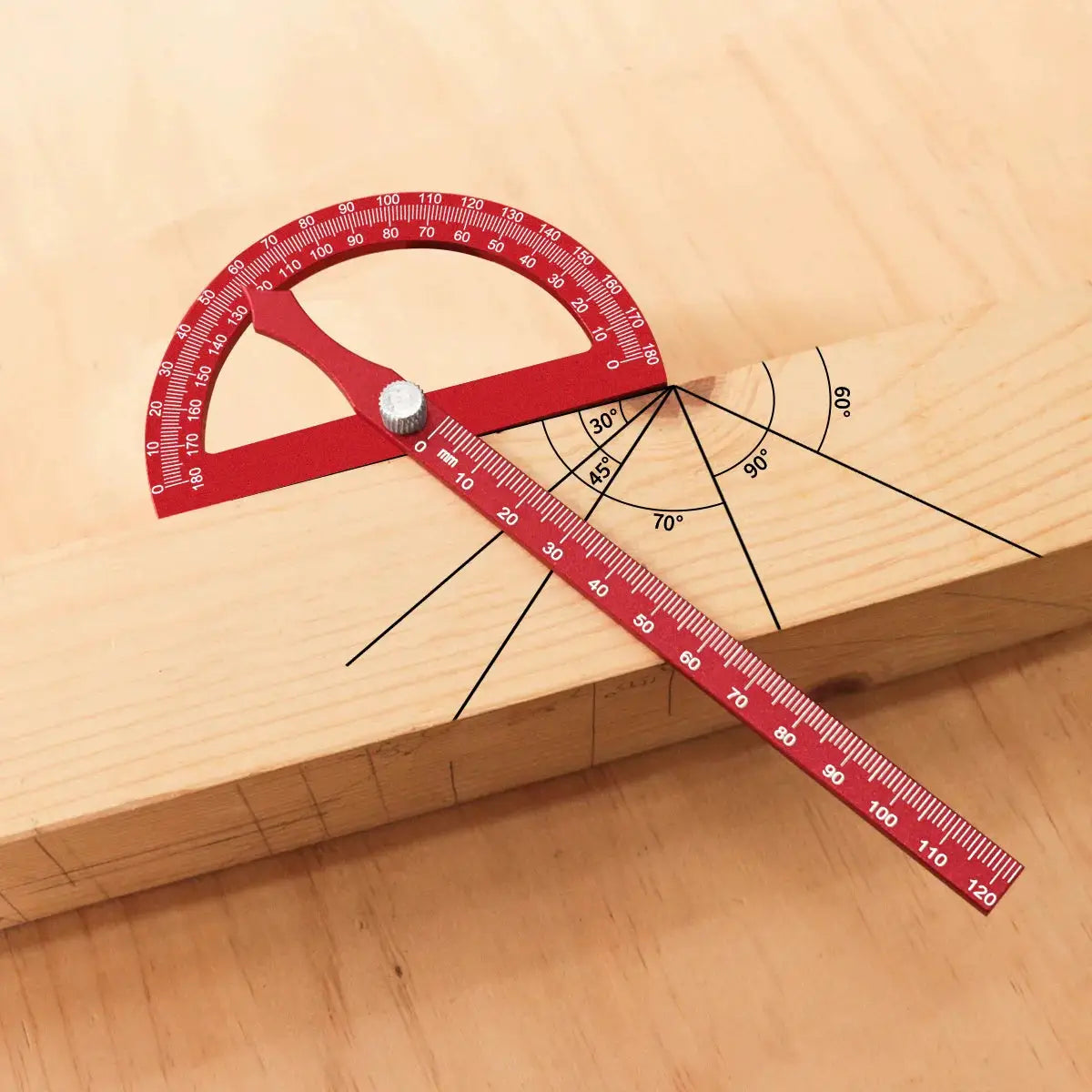 ProEdge Aluminum Alloy Protractor Ruler High Precision Angle Measurement For Woodworking And DIY Projects