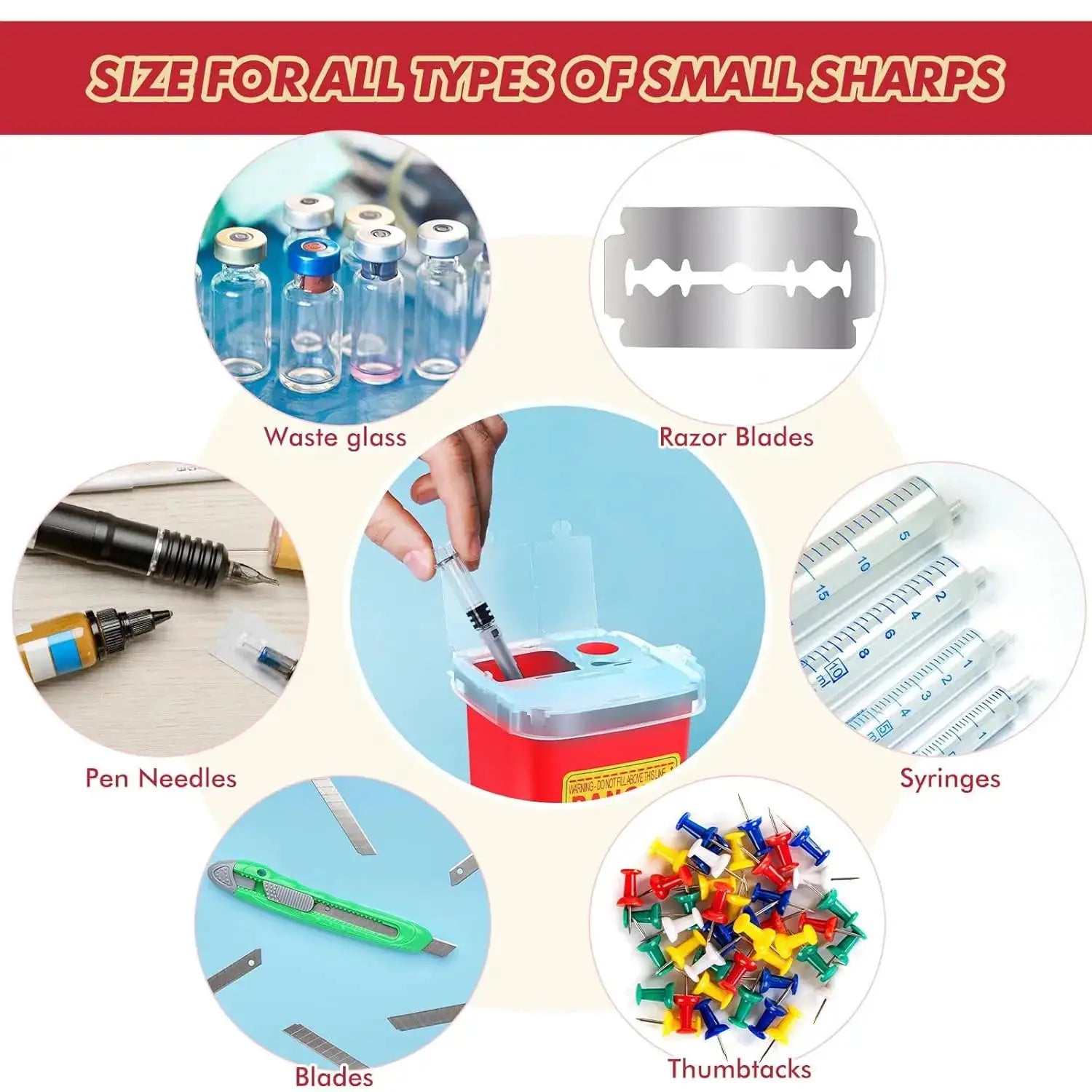 InkGuard Tattoo Sharps Container Large Capacity 1 Liter Safe Disposal For Needle Waste Box