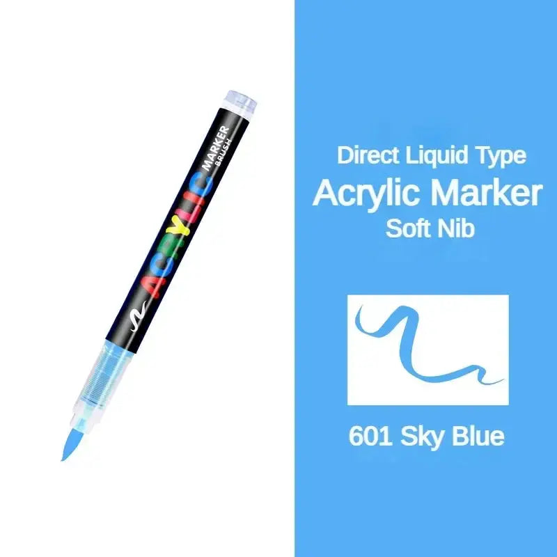 GUANGNA acrylic marker pen, direct-liquid, soft nib, 601 Sky Blue