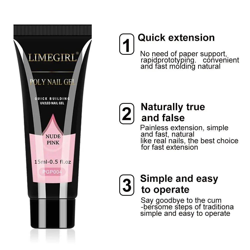 LIMEGIRL poly nail gel nude pink tube by Simples Market