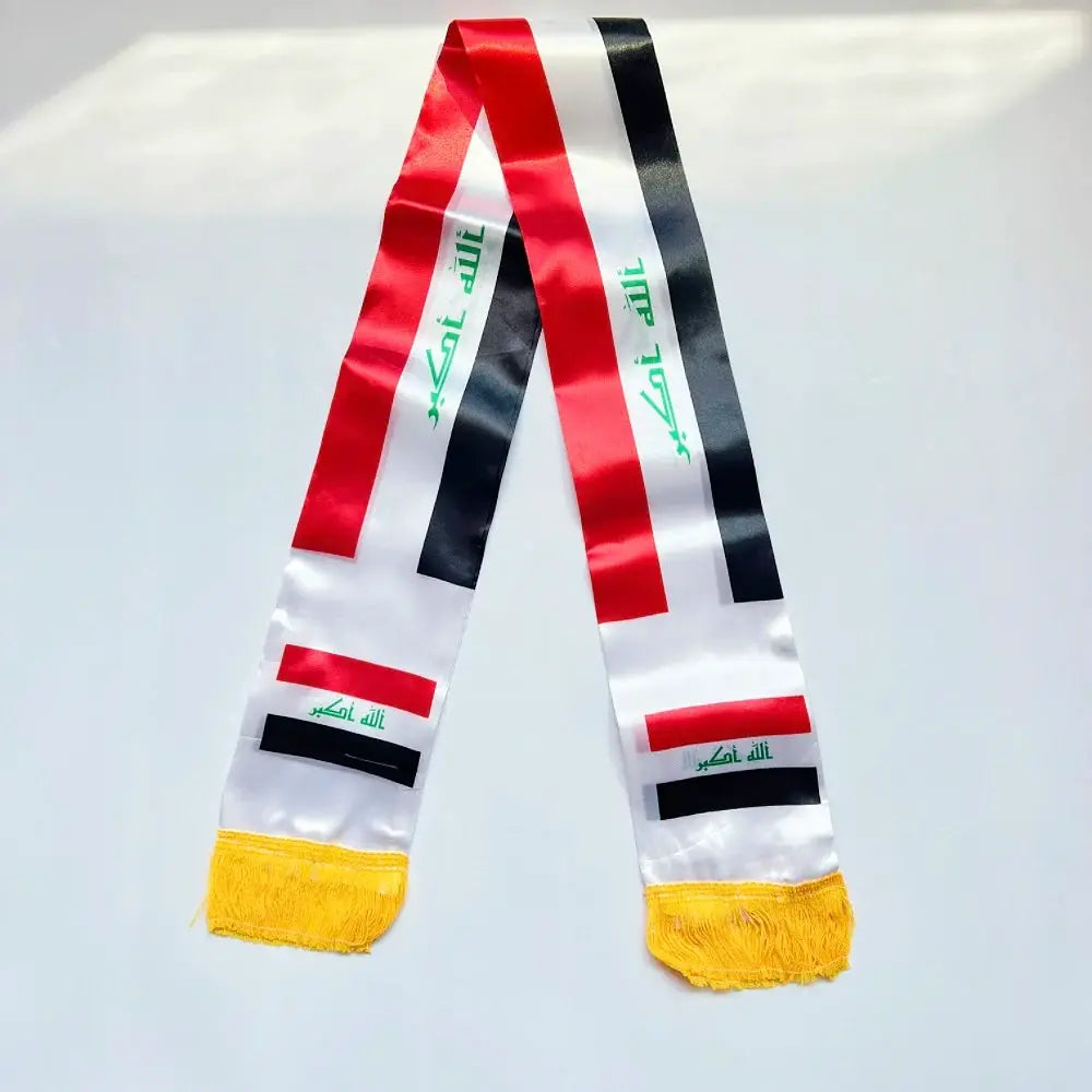 Double Sided Satin Scarf Flag USA Mexico Netherlands Iraq Haiti France