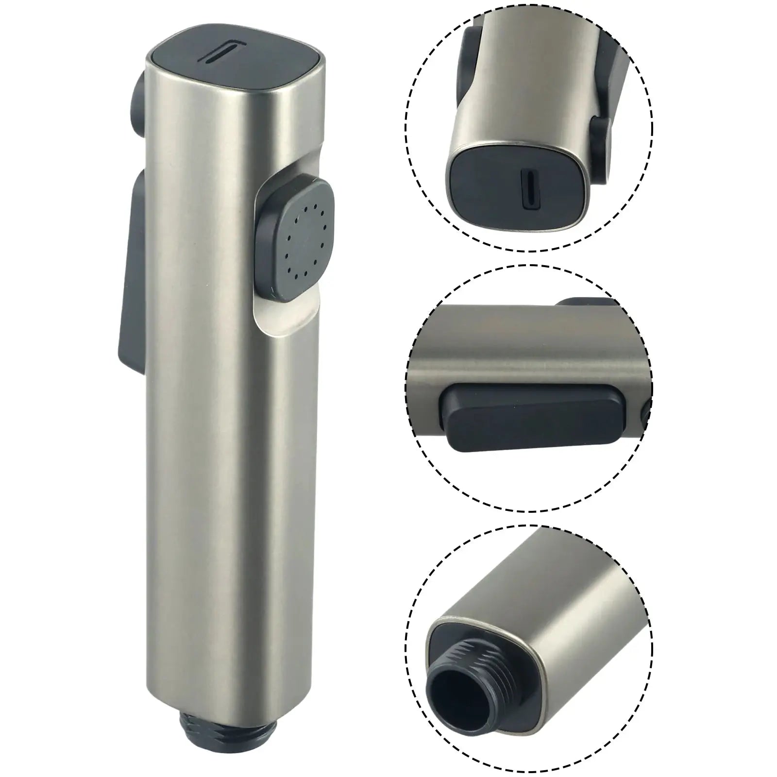 Simples Market 1pc toilet douche bidet handheld spray with brushed metal body and ABS nozzle