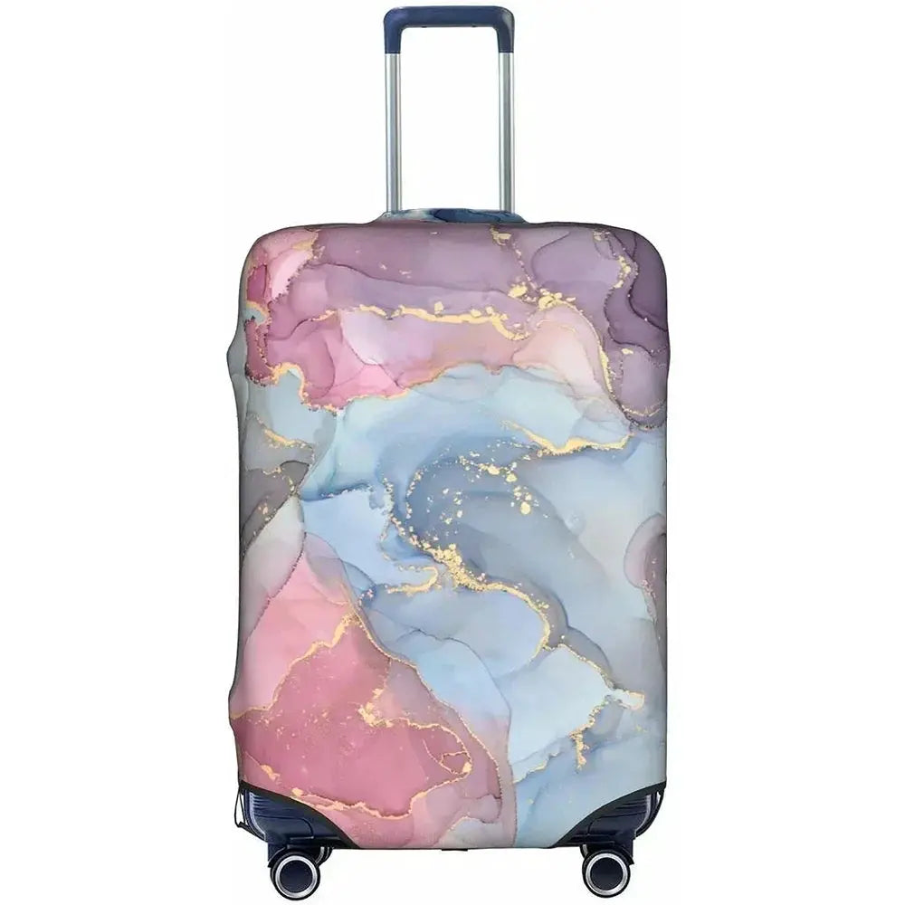 VoyagePro Luggage Cover For 18 To 32 Inch Suitcases Washable Stretch Fabric Protector With Bright Geometric Pattern