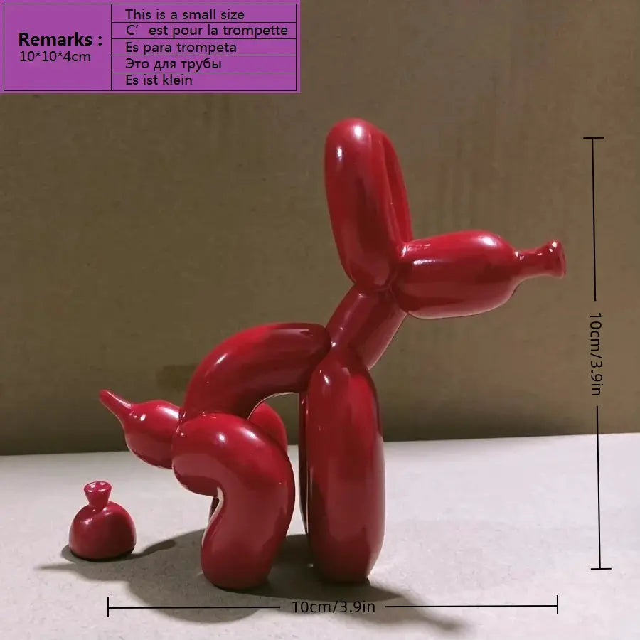 Modern Art Squat Balloon Dog Statue Resin Figurine For Living Room Farmhouse Decor Interior Accent