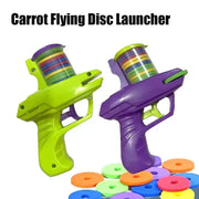 Mini Carrot Flying Disc Launcher Toy Gun For Outdoor Battle Games Safe Soft Bullet Fun For Multi Person Play