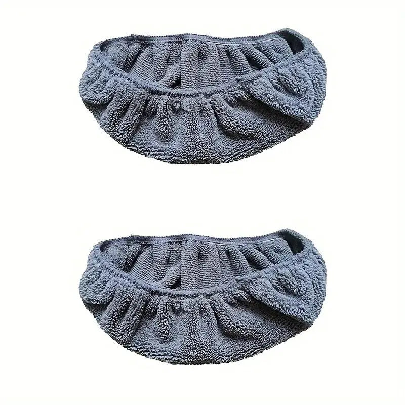 2pcs Simples Market reusable mop replacement pads, flat microfiber mop cloths, gray, washable and highly absorbent.