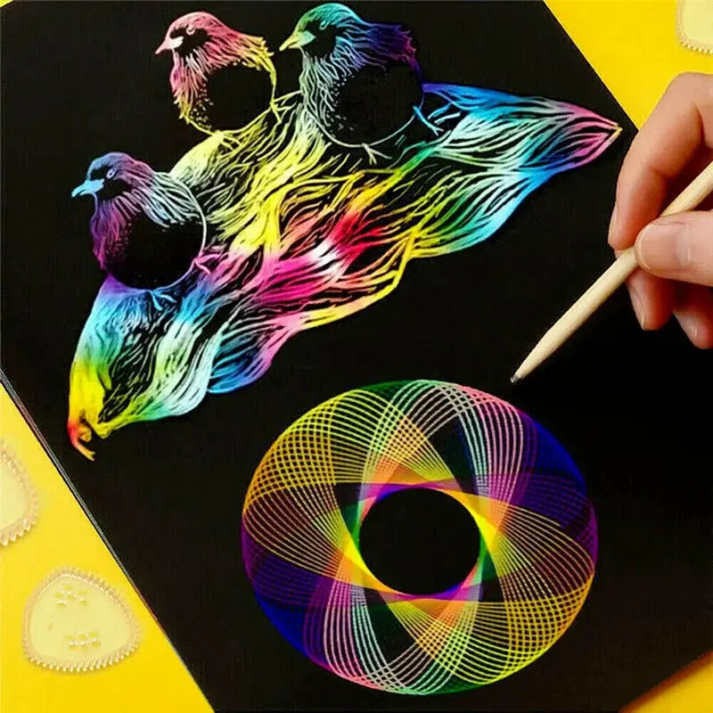27 Piece Tin Draw Spirograph Design Set For Kids Arts And Crafts Drawing Kit Creative Patterns