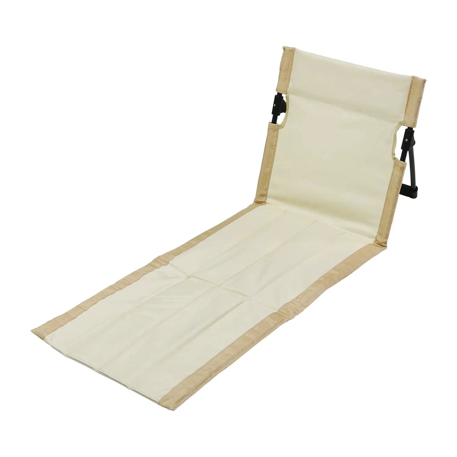 Simples Market outdoor foldable floor chair with beige oxford cloth and backrest cushion