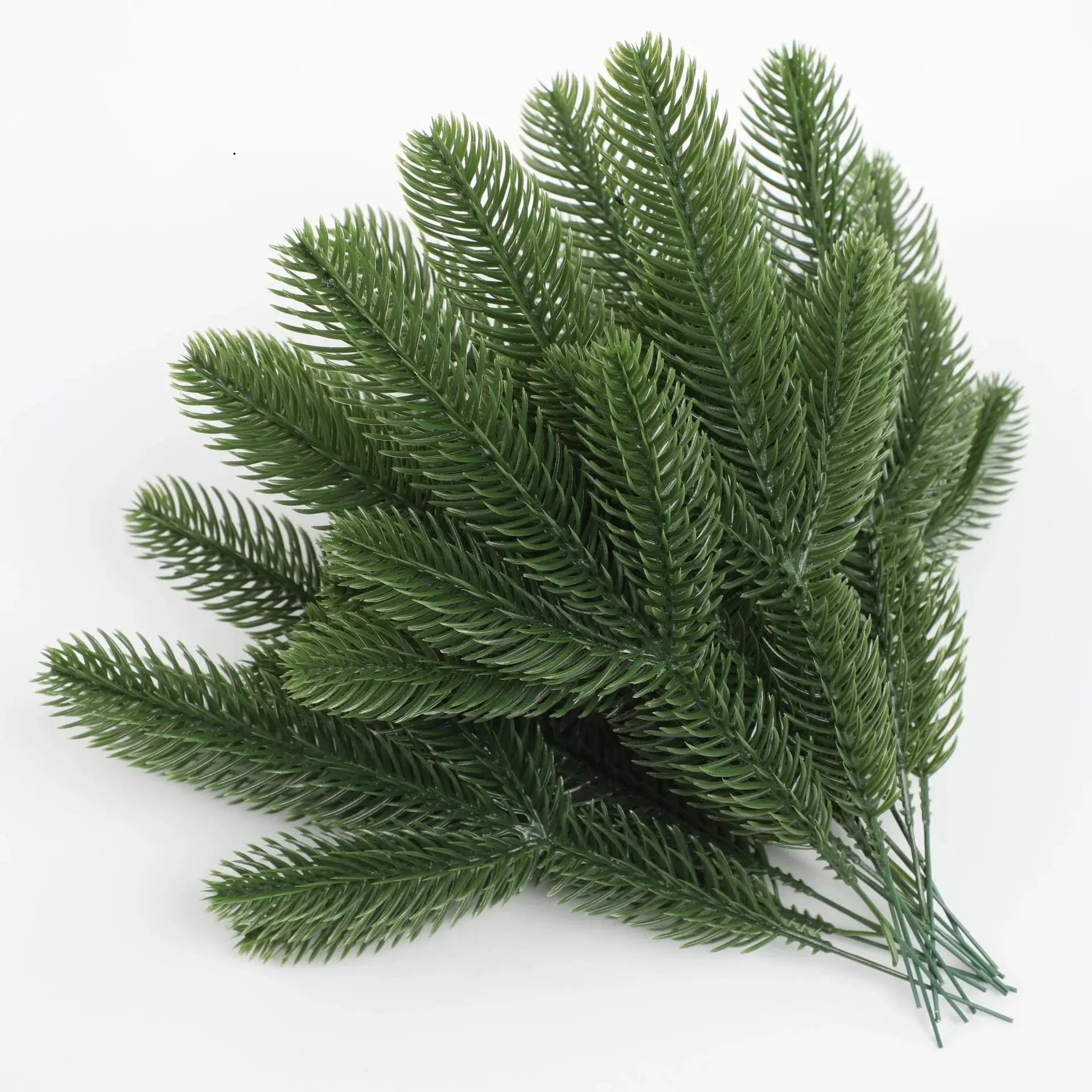 10-pack artificial pine branches with green needles for Christmas trees and wreaths
