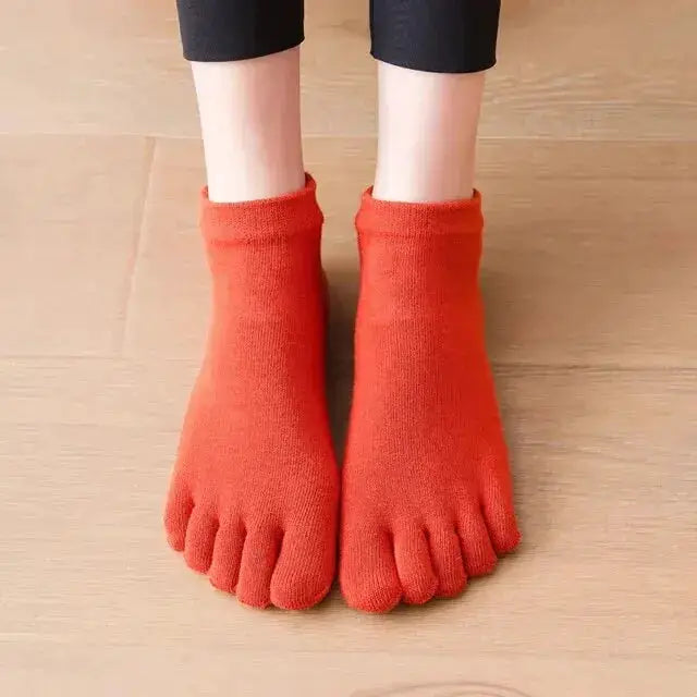 Breathable Women Pilates Socks Five Toe Silicone Non Slip Yoga Socks For Ballet Dance And Fitness Cotton Socks