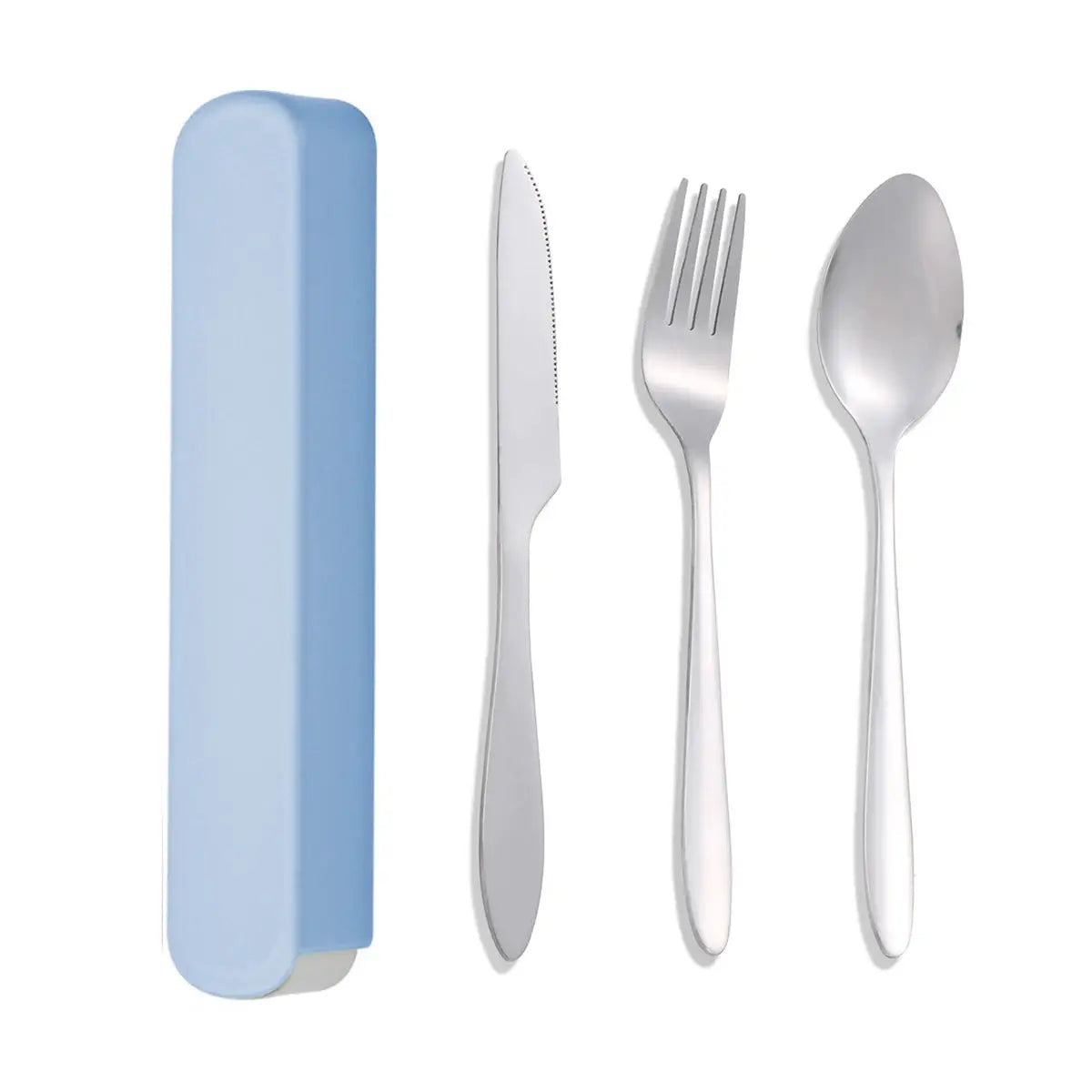 3 Piece Portable Stainless Steel Dining Set For Students With Compact Case Knife Fork Spoon Eco Friendly