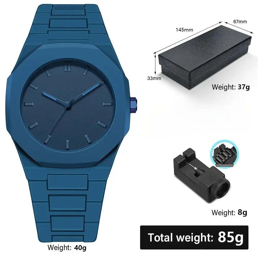 NovaTime Minimalist Quartz Watch For Men With Lightweight Plastic Strap Waterproof Durable Build And Classic Style