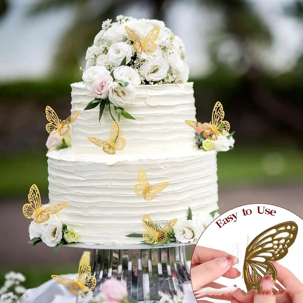 48 Pieces 3D Butterfly Wall Decor Set In Gold Finish With 4 Styles And 3 Sizes For Birthday Party Cake Room Decor