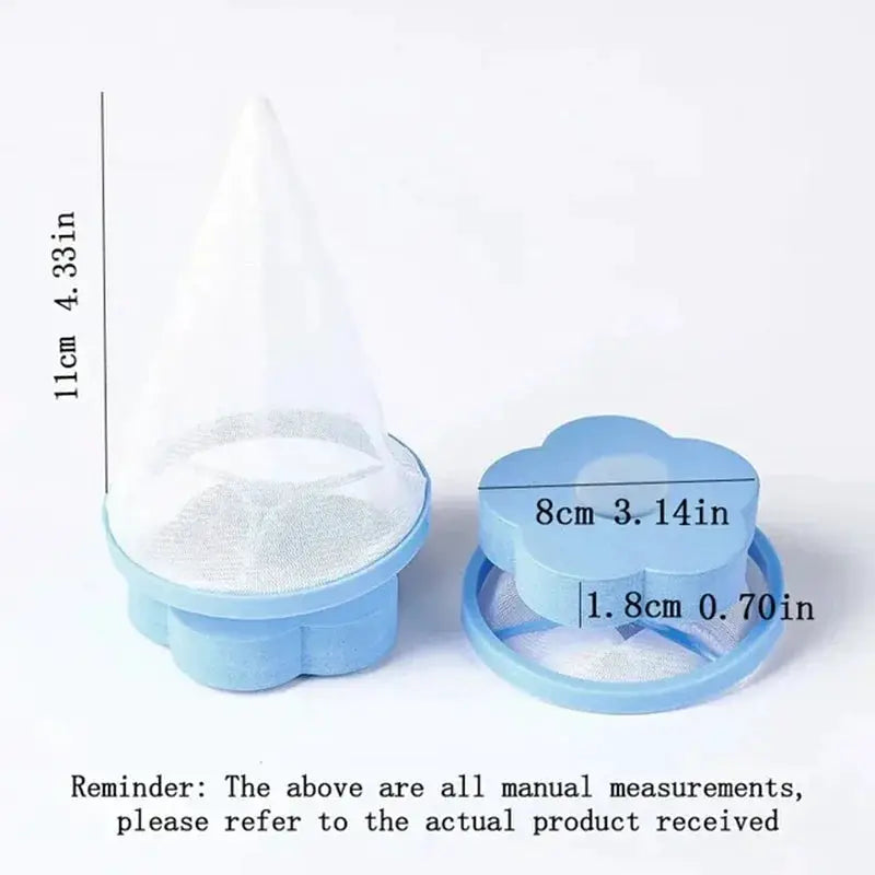 Plum Blossom Washing Machine Filter Hair Catcher Ball Mesh Reusable Pet Fur Lint Cleaner For Laundry
